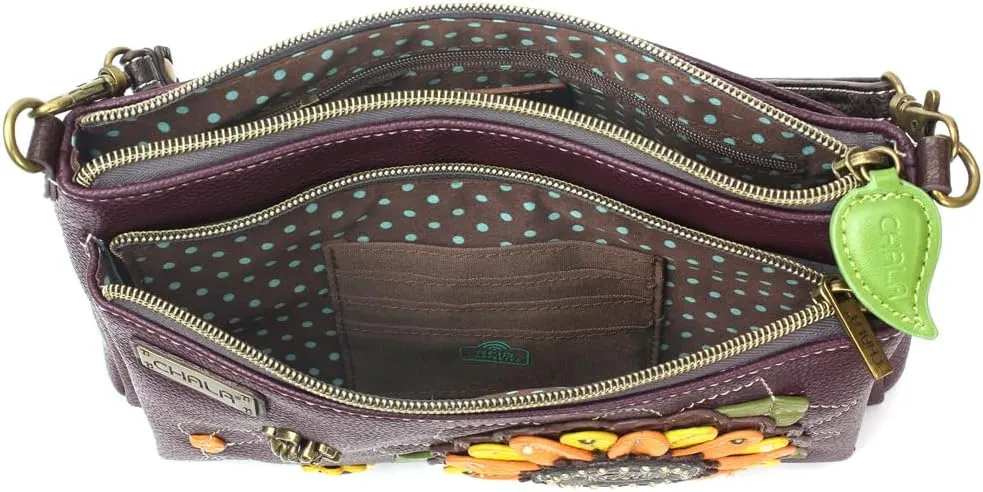 CHALA RFID Protected Vegan Leather Deluxe Crossbody Bag with Adjustable Straps