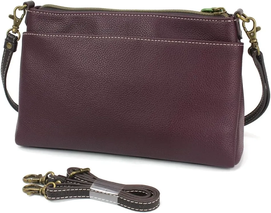 CHALA RFID Protected Vegan Leather Deluxe Crossbody Bag with Adjustable Straps