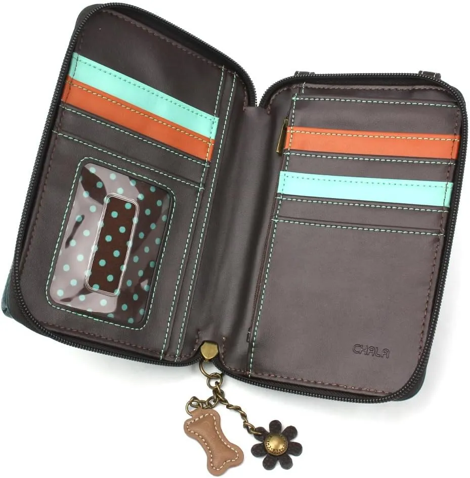 CHALA Wallet Crossbody Cell Phone Purse - Women Faux Leather Multicolor Handbag with Adjustable Strap