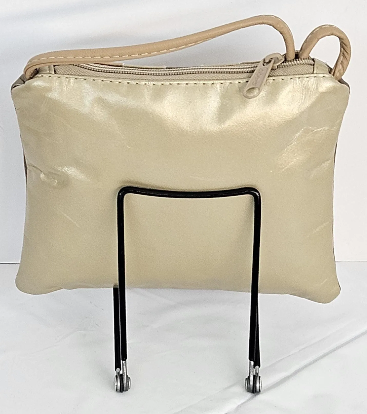 Champagne mocha Camel Beige Zigzag stich Crossbody Handbag #TR3302cmcb-Z, Purses,Universal Use Genuine Leather.   Made in USA.