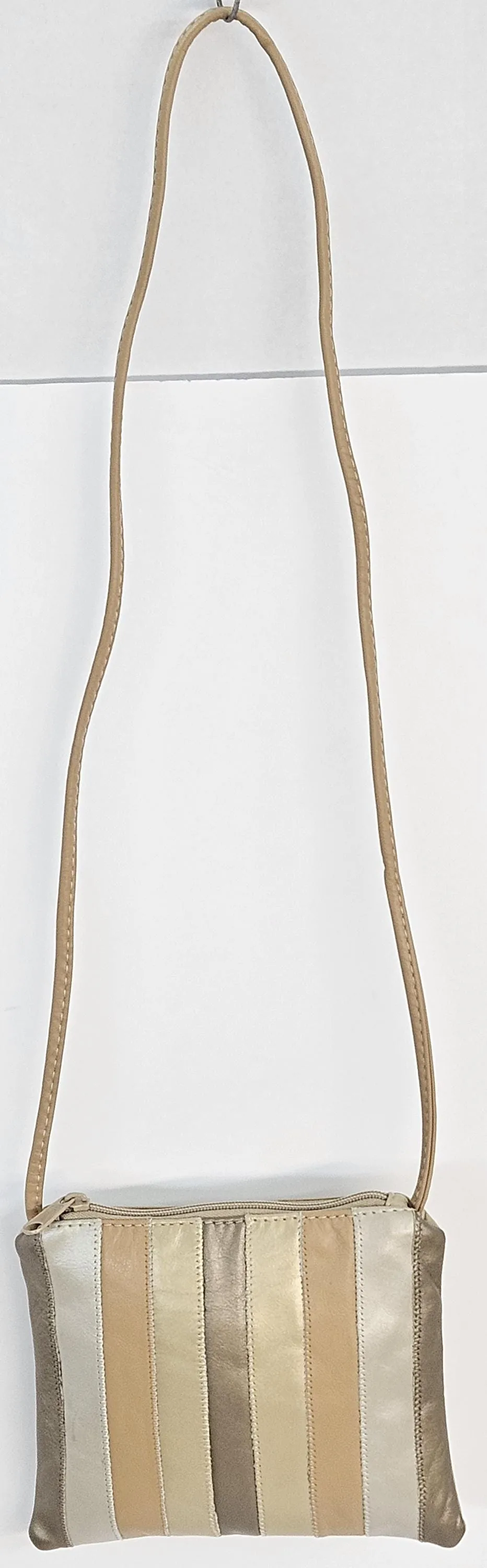 Champagne mocha Camel Beige Zigzag stich Crossbody Handbag #TR3302cmcb-Z, Purses,Universal Use Genuine Leather.   Made in USA.