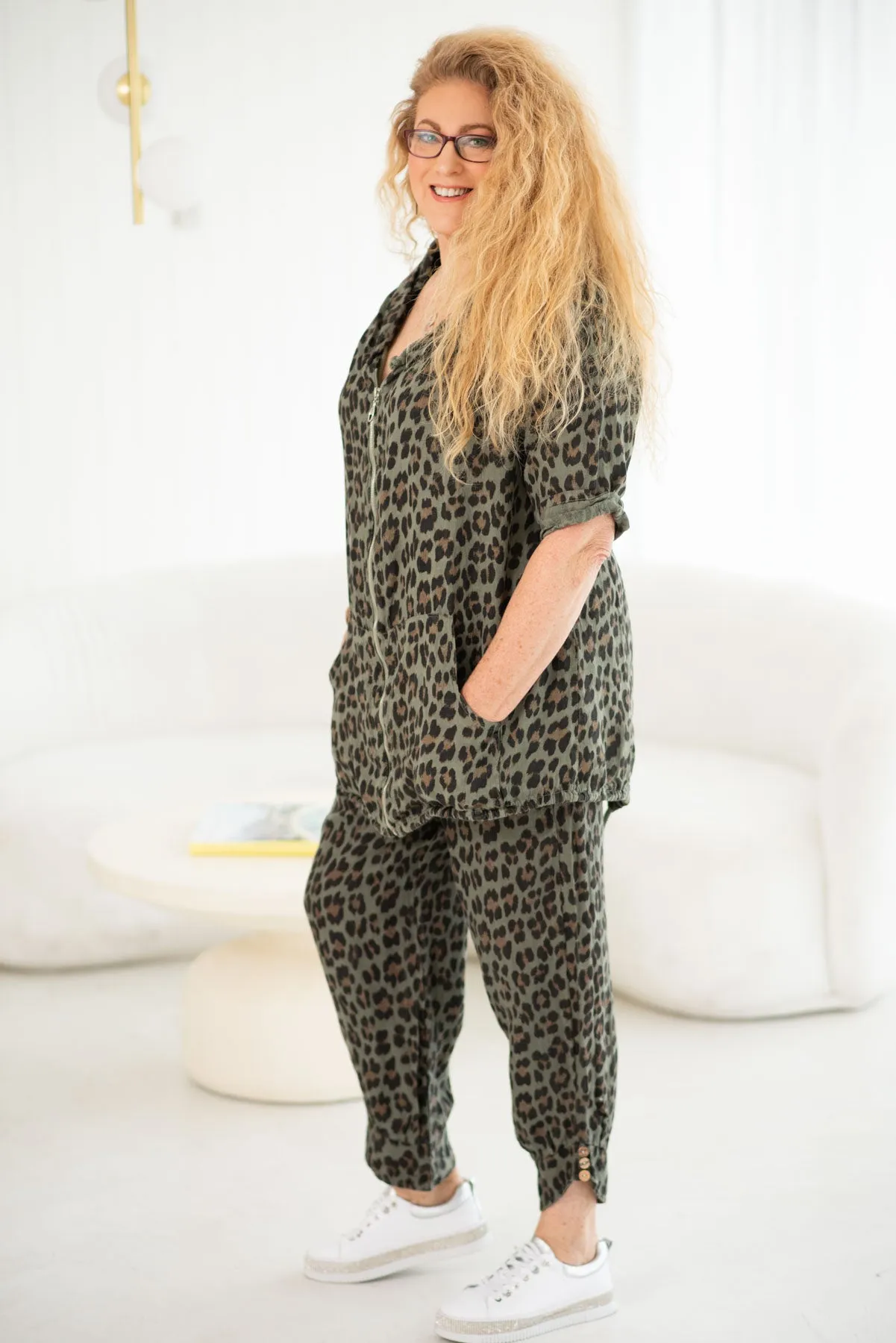 Cheetah Linen Jacket