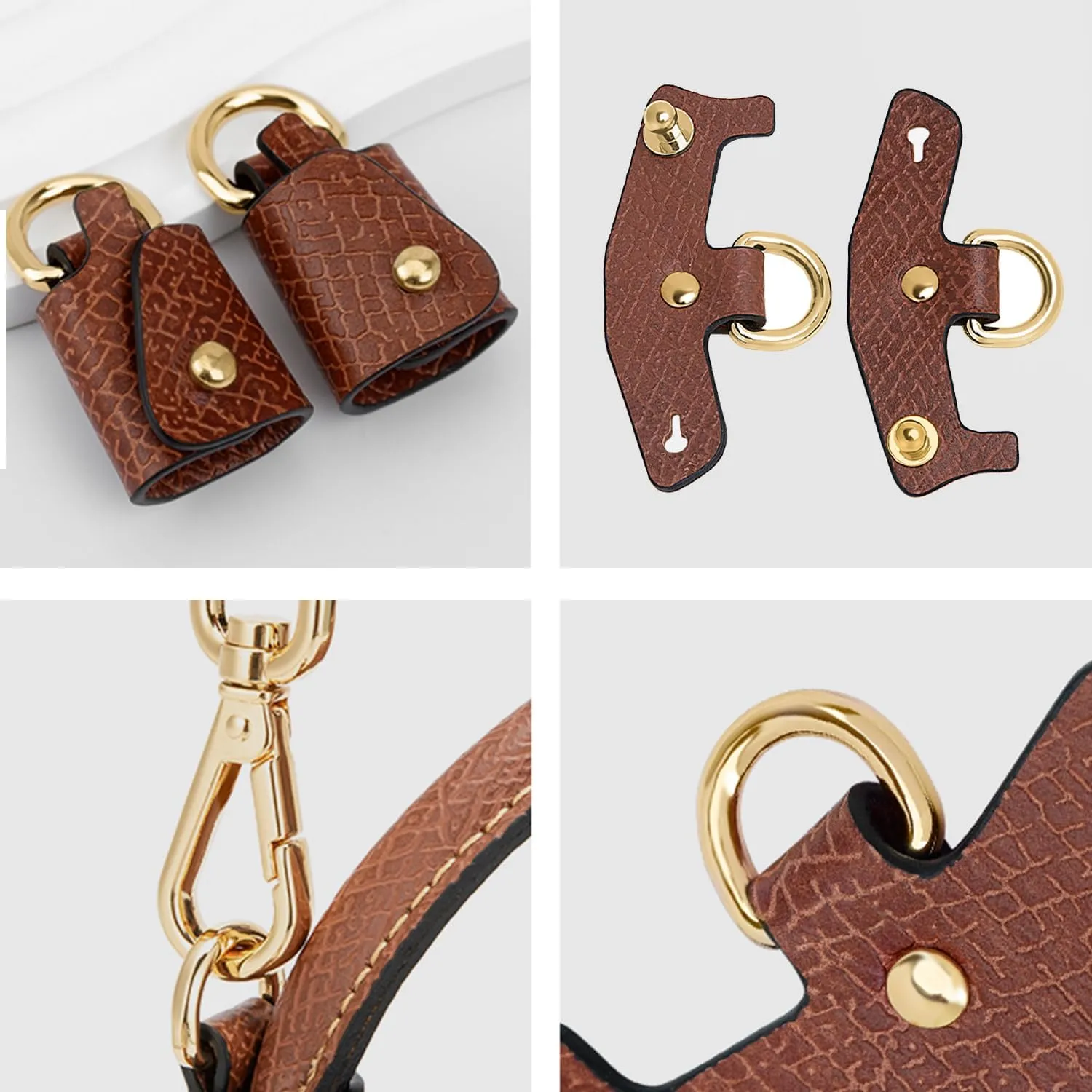 Chispee Bag Strap Accessories for Crossbody Bag Punch-Free Real Leather Shoulder Strap Perforated Conversion Accessories