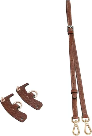 Chispee Bag Strap Set Leather Shoulder Strap Set Bag Transformation Purse Strap Extender Leather Purse Straps Replacement for Crossbody Bag (Brown Gold)
