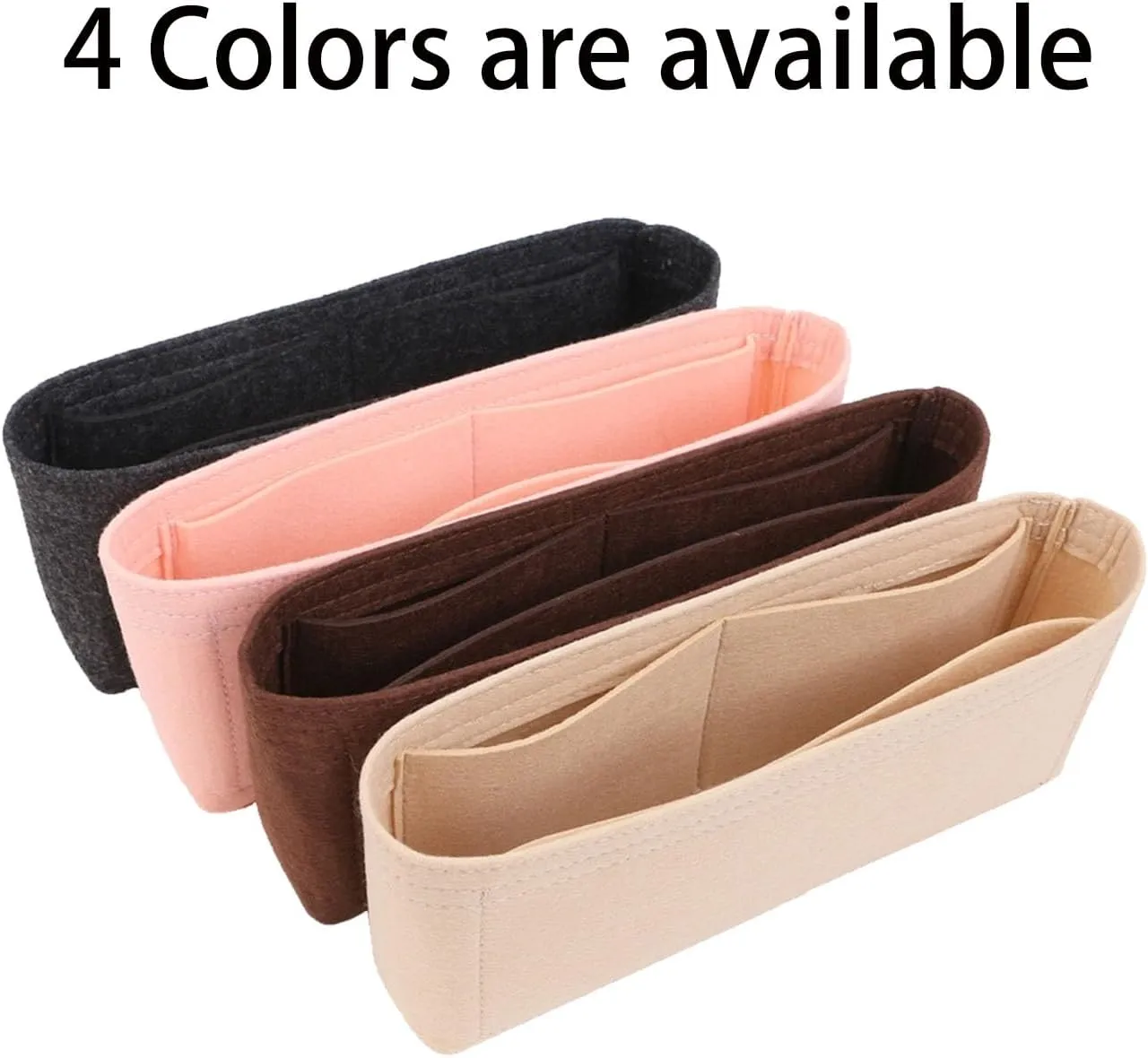 Chispee Purse Organizer Insert for Handbags, Softened Felt Insert Bag Organizer for Tote, Handbag Organizer fit for Baguette, Longchamp (Dark Grey, Small)