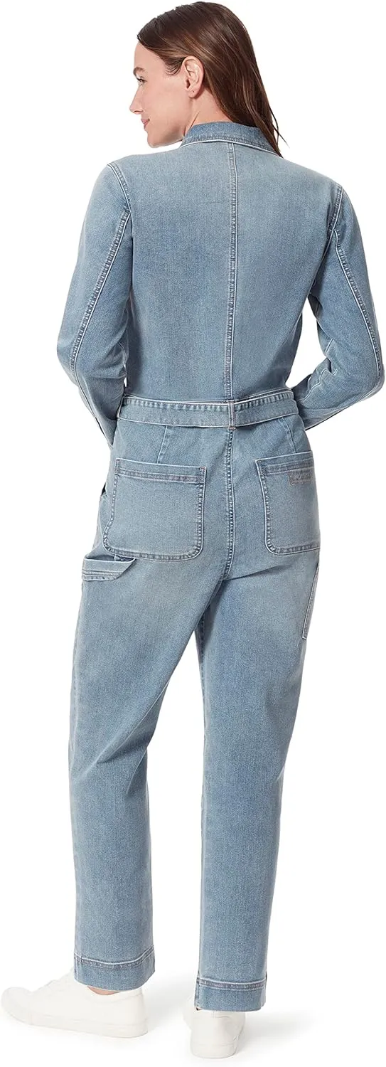 Christian Siriano x Gloria Vanderbilt Collab Womens Belted Denim Coverall