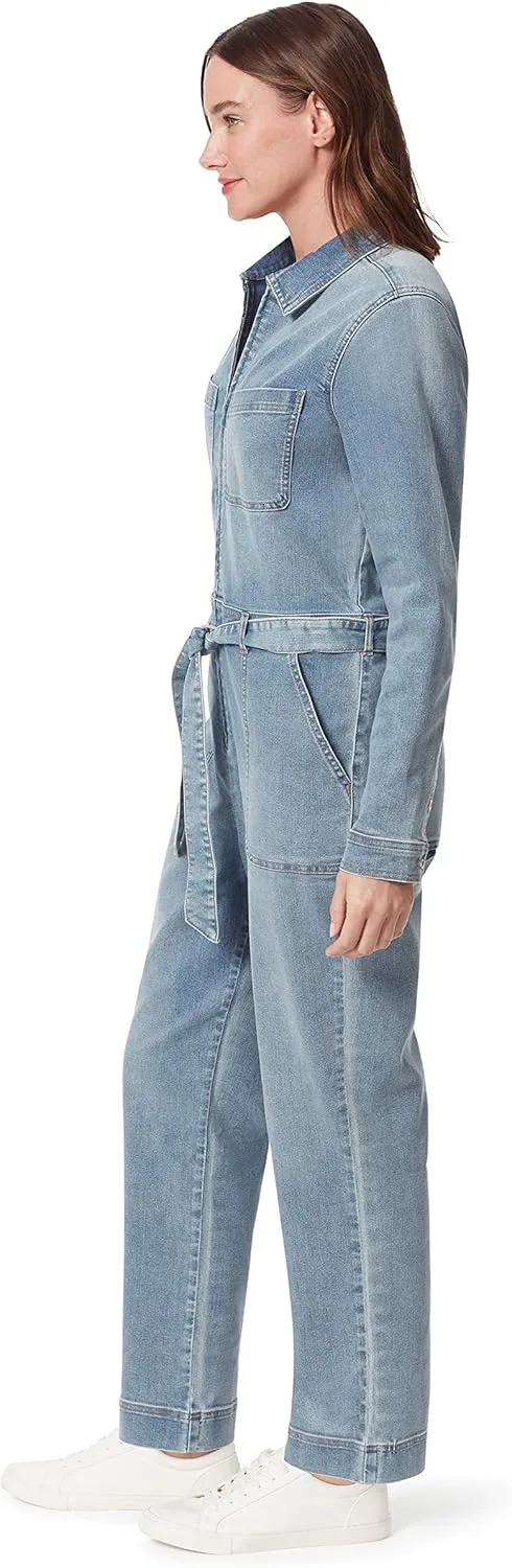 Christian Siriano x Gloria Vanderbilt Collab Womens Belted Denim Coverall
