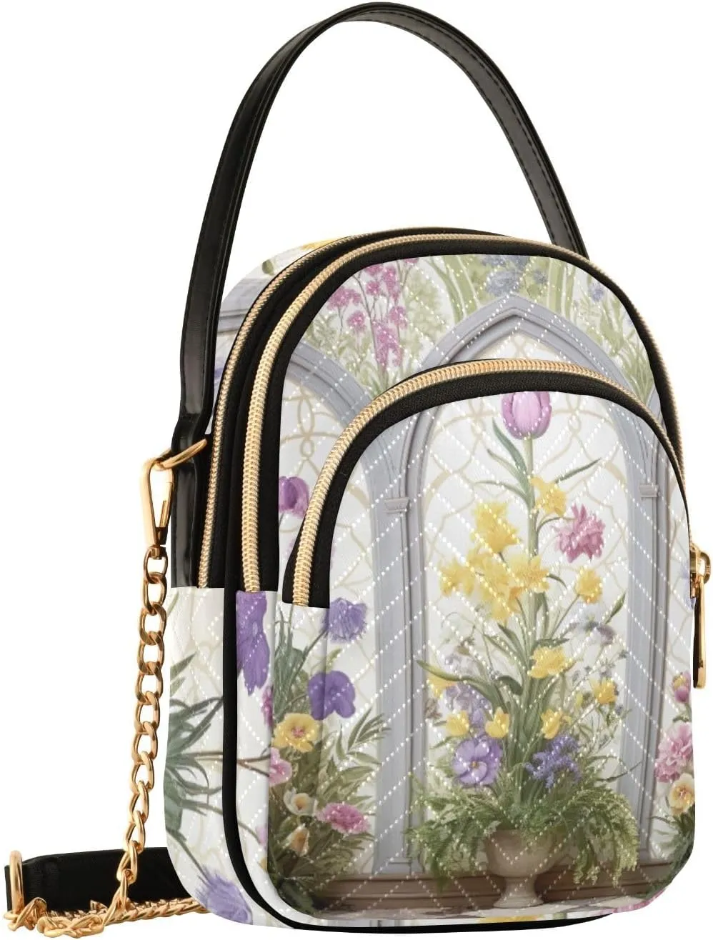 Christmas Snowflakes and Butterflies Shoulder Bag, Trendy Crossbody Purses Small Shoulder Bag