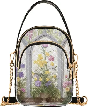 Christmas Snowflakes and Butterflies Shoulder Bag, Trendy Crossbody Purses Small Shoulder Bag