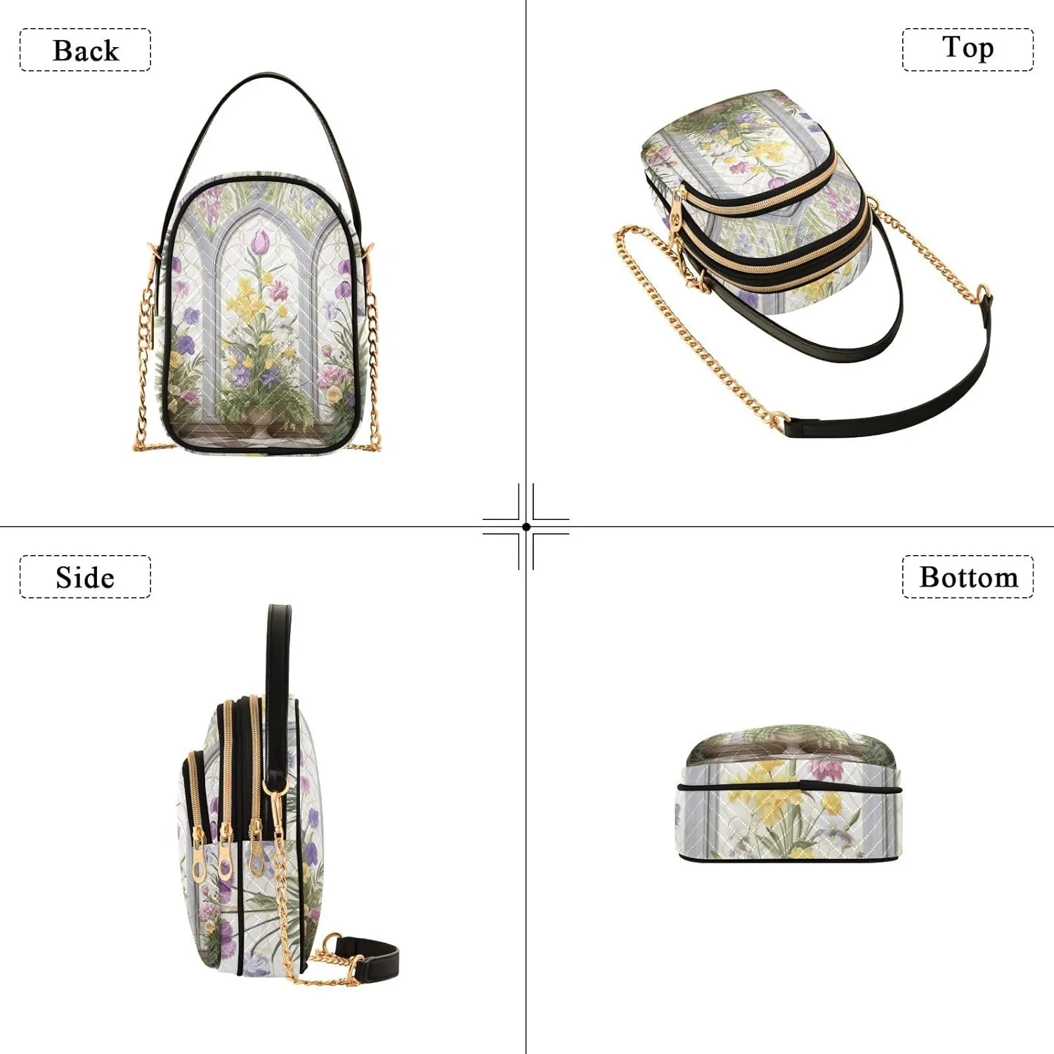 Christmas Snowflakes and Butterflies Shoulder Bag, Trendy Crossbody Purses Small Shoulder Bag