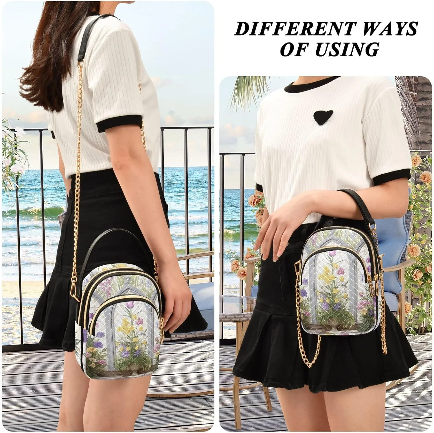 Christmas Snowflakes and Butterflies Shoulder Bag, Trendy Crossbody Purses Small Shoulder Bag