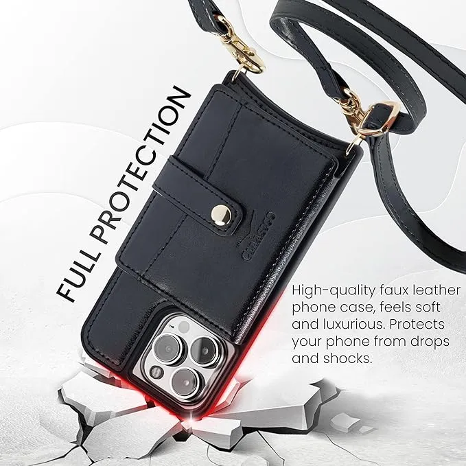 Claasico iPhone 13 Crossbody Wallet Case with RFID Protection