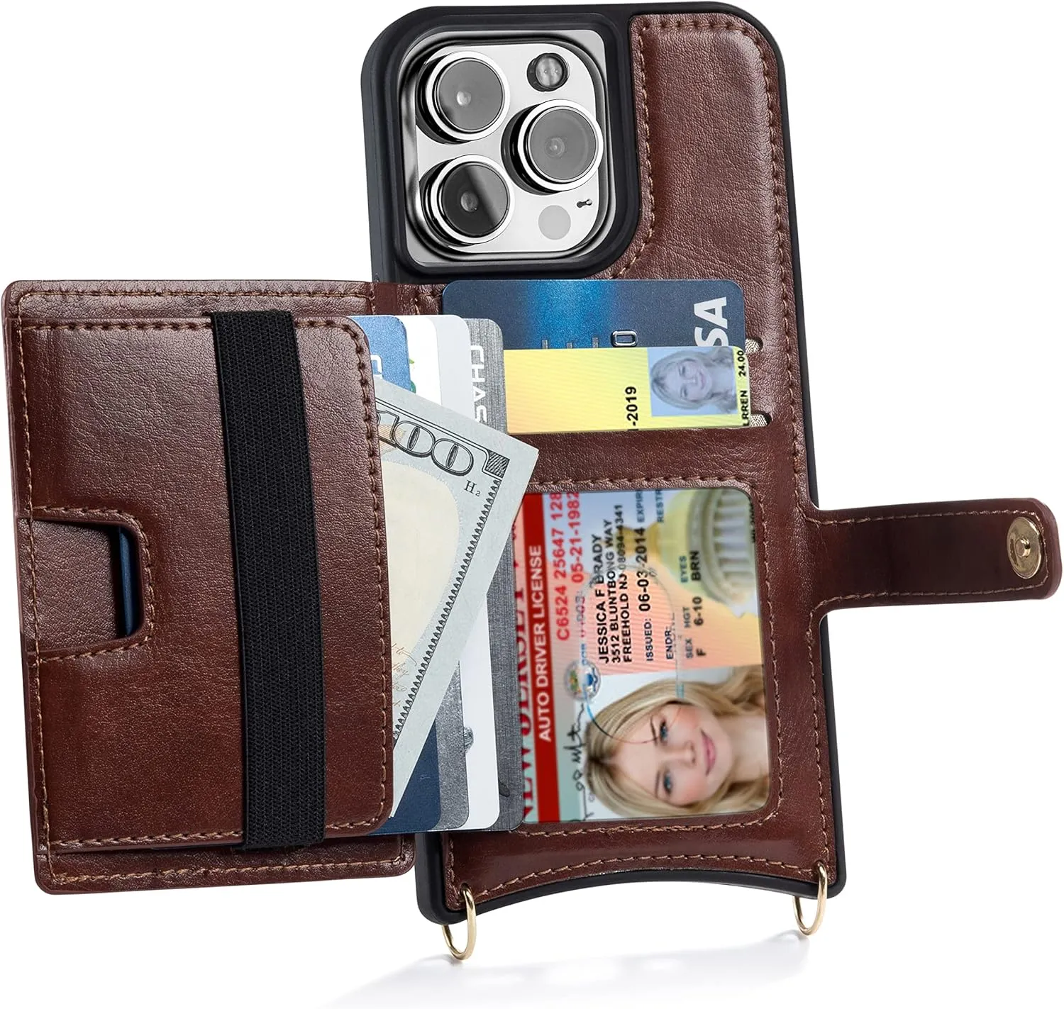Claasico iPhone 13 Crossbody Wallet Case with RFID Protection