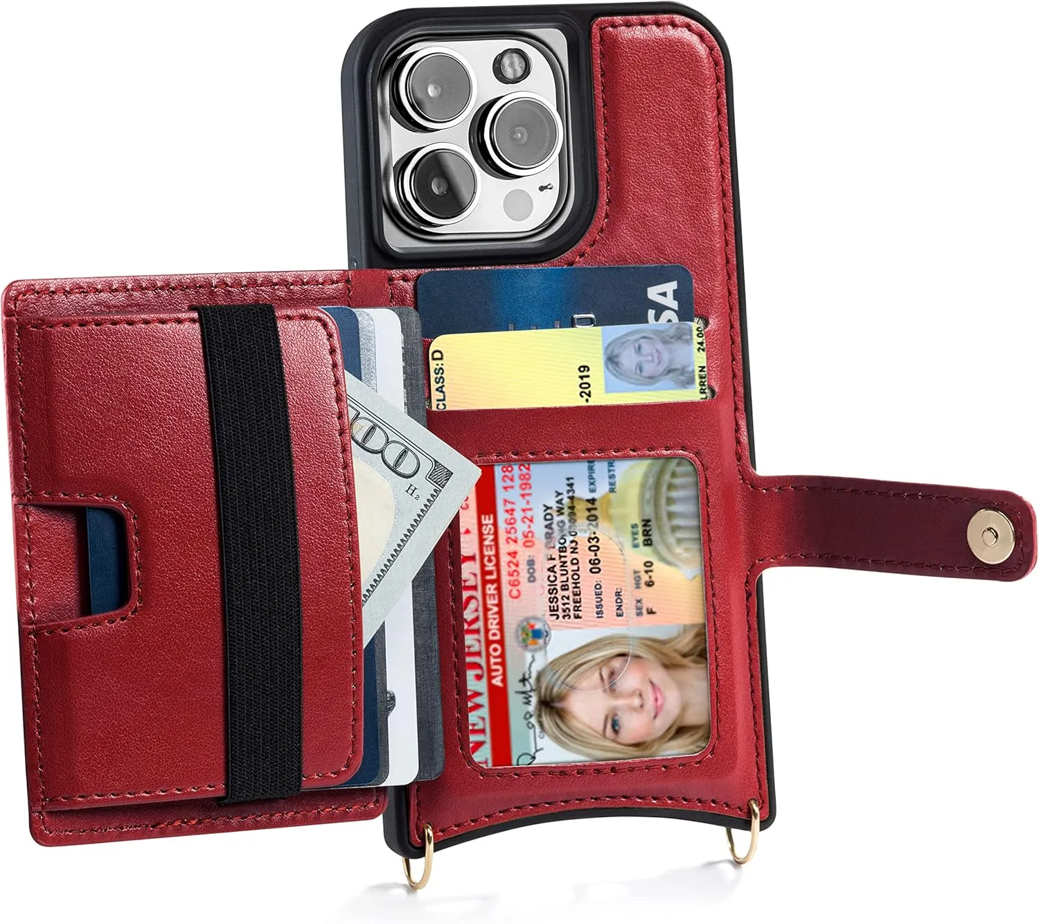 Claasico iPhone 13 Crossbody Wallet Case with RFID Protection