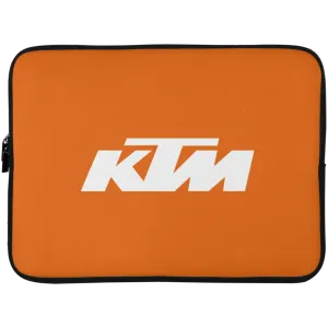 Classic White KTM Motorcycle Laptop Sleeve - 15 Inch