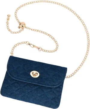 Classic womens belt bag, Denim fanny pack for women, Quilted small belt bag, Cell phone bags Jean purse crossbody.
