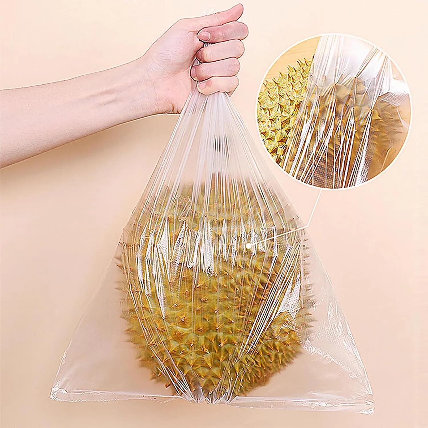 CLASSY Plastic Produce Bags for Food Storage, 350 Bag - 12"x16" Clear Grocery Bag for Fruits, Vegetables, Bread,Meat,Continuous,Easy Tear Design - (1 Roll,Total 350 Bags)