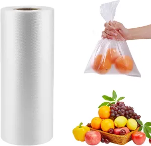 CLASSY Plastic Produce Bags for Food Storage, 350 Bag - 12"x16" Clear Grocery Bag for Fruits, Vegetables, Bread,Meat,Continuous,Easy Tear Design - (1 Roll,Total 350 Bags)