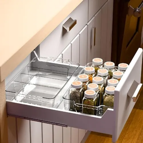 Clear Food Organizer for Fridge & Refrigerator,4 Pack Snack Organizer for Pantry Shelf,BPA Free Snack Bar Stackable Organizer Bins and Plastic Containers For Organizing Breast Milk,Tea Packet,Tea Bag