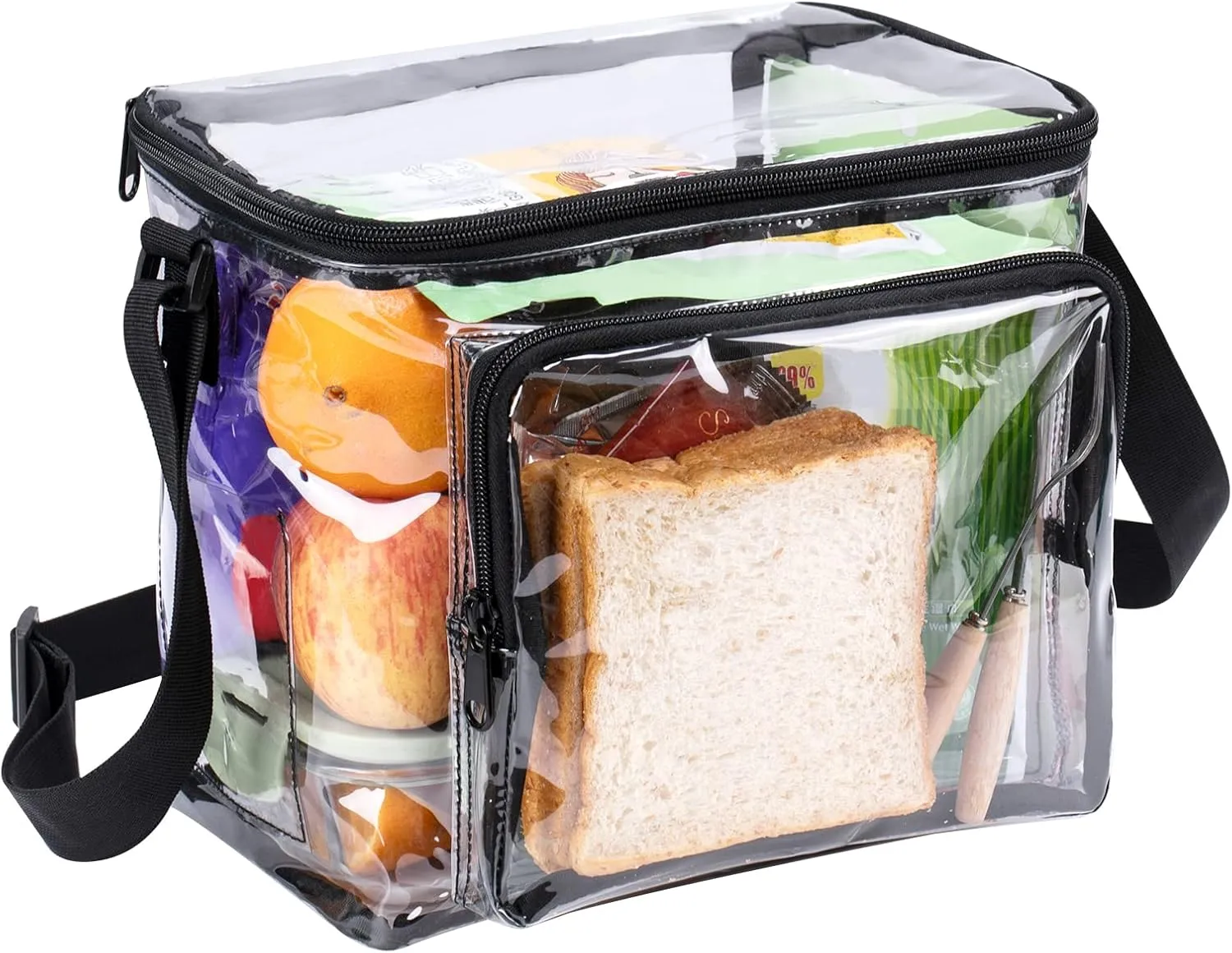 Clear Lunch Bag for Work Correctional Officers - Plastic Transparent Lunch Tote Stadium Bags See Through Womem and Men Ideal for Children 3 ,10.6x8.6x6 inches