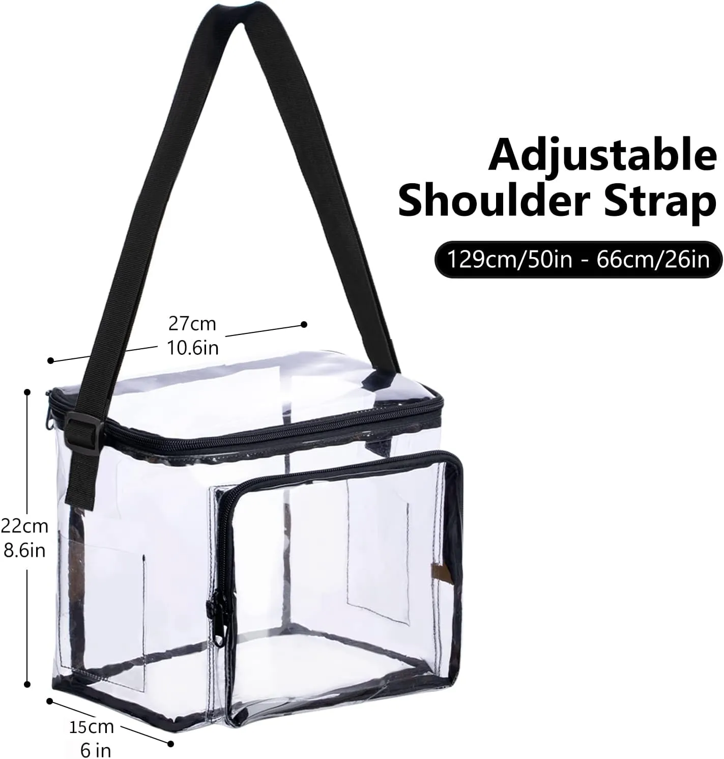 Clear Lunch Bag for Work Correctional Officers - Plastic Transparent Lunch Tote Stadium Bags See Through Womem and Men Ideal for Children 3 ,10.6x8.6x6 inches