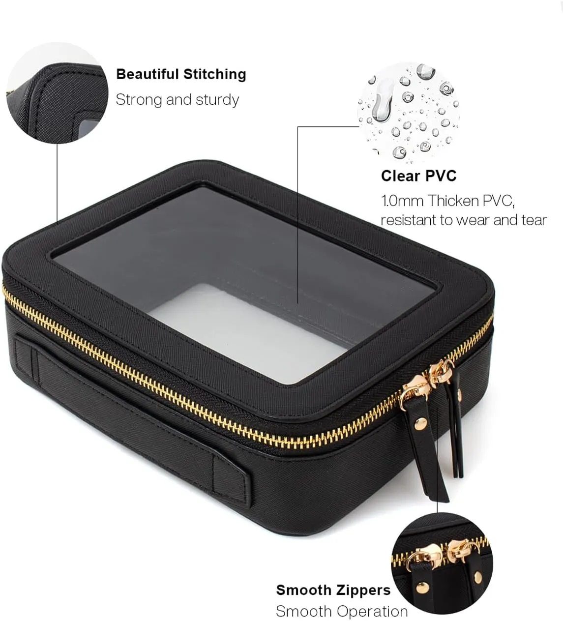 Clear Makeup Bag, Small Makeup Bag TSA Approved Toiletry Bag Cosmetic Travel Bag Cute Makeup Bag Organizer Makeup Case Pouch Car Essentials for Women Men