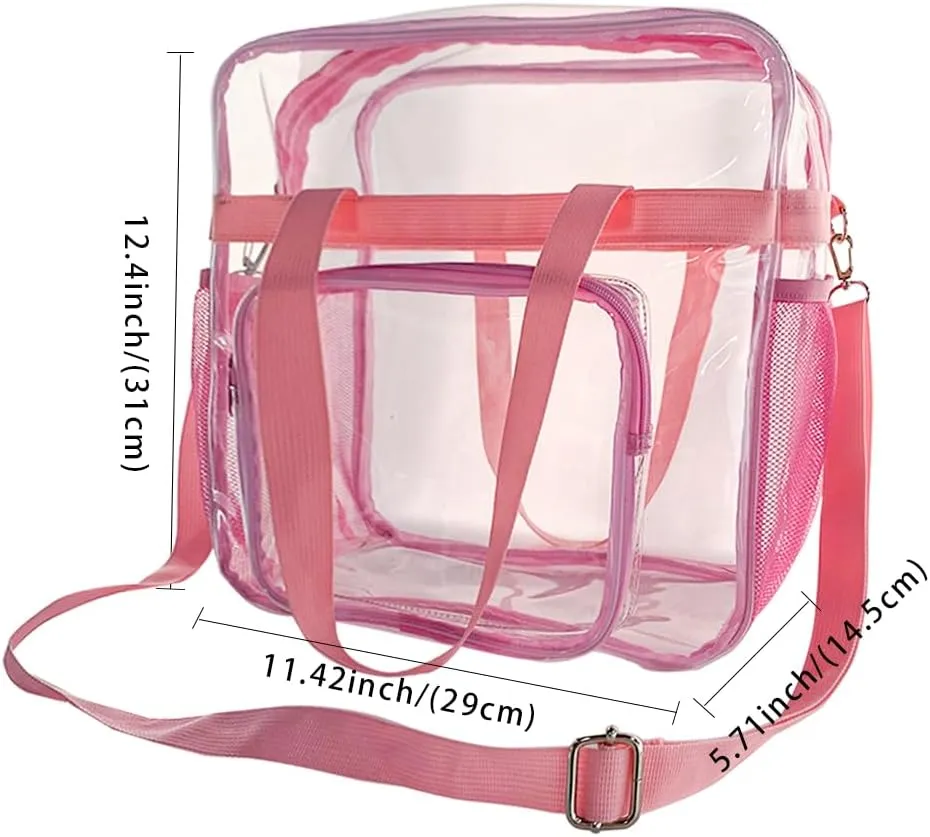 Clear Stadium Approved Tote, 12 x 6 x 12 Inches, Security Approved Clear Tote Bag