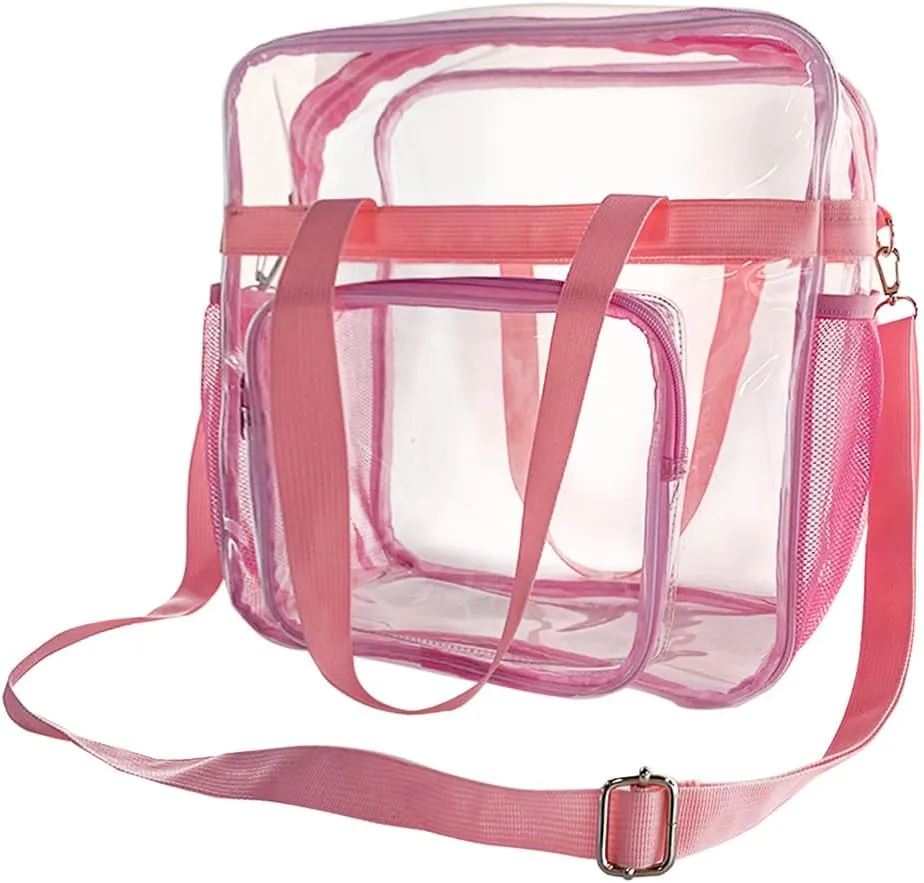 Clear Stadium Approved Tote, 12 x 6 x 12 Inches, Security Approved Clear Tote Bag