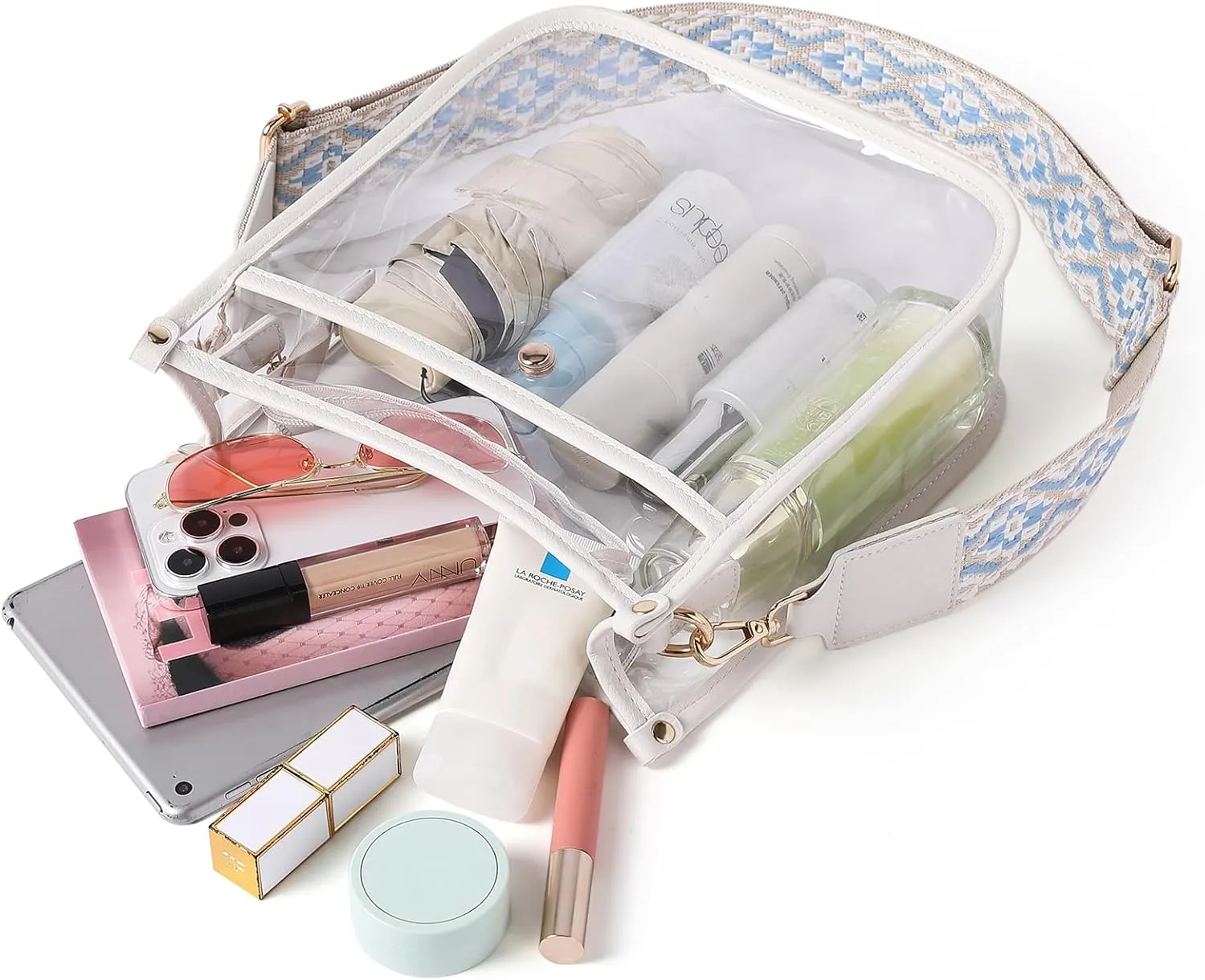 CLUCI Clear Purse,Clear Bag For Stadium Events,Stadium Approved Crossbody Bag Purses for Women with Adjustable Strap