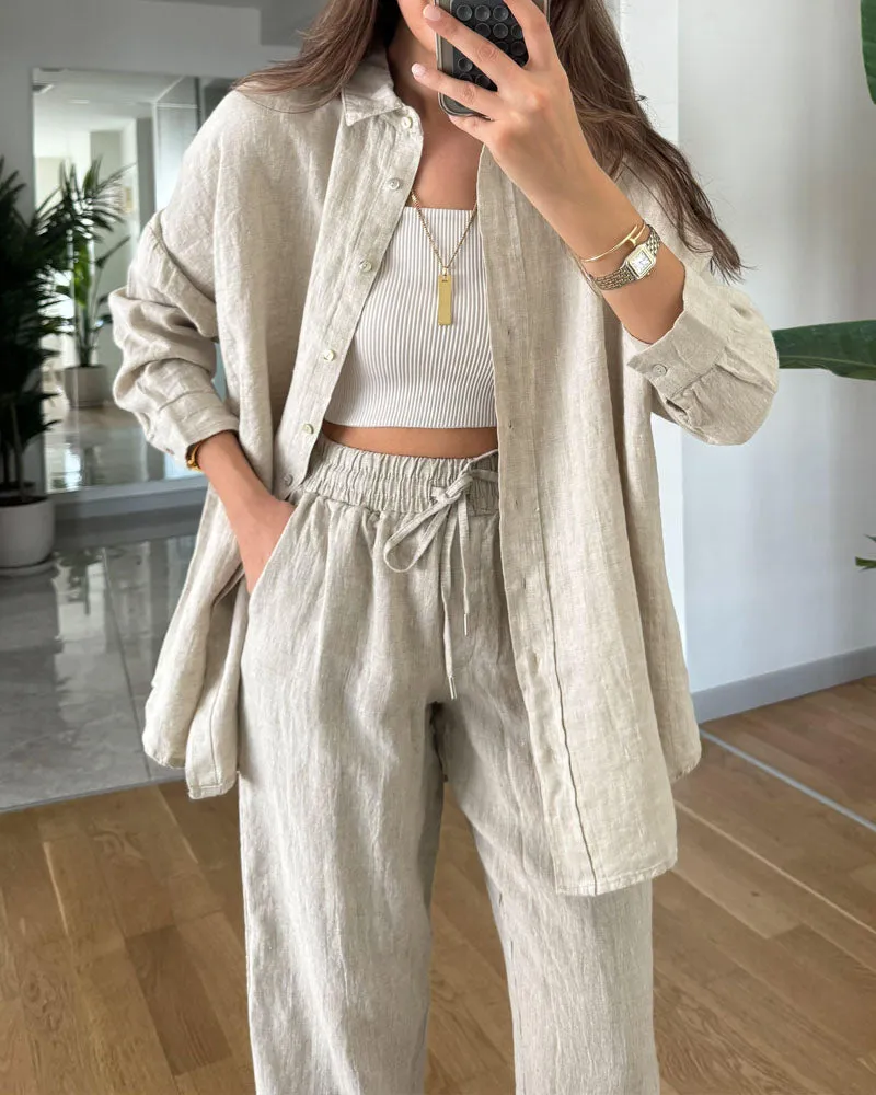 Coastal Chic Linen Ensemble | Relaxed Elegance | Premium Comfort