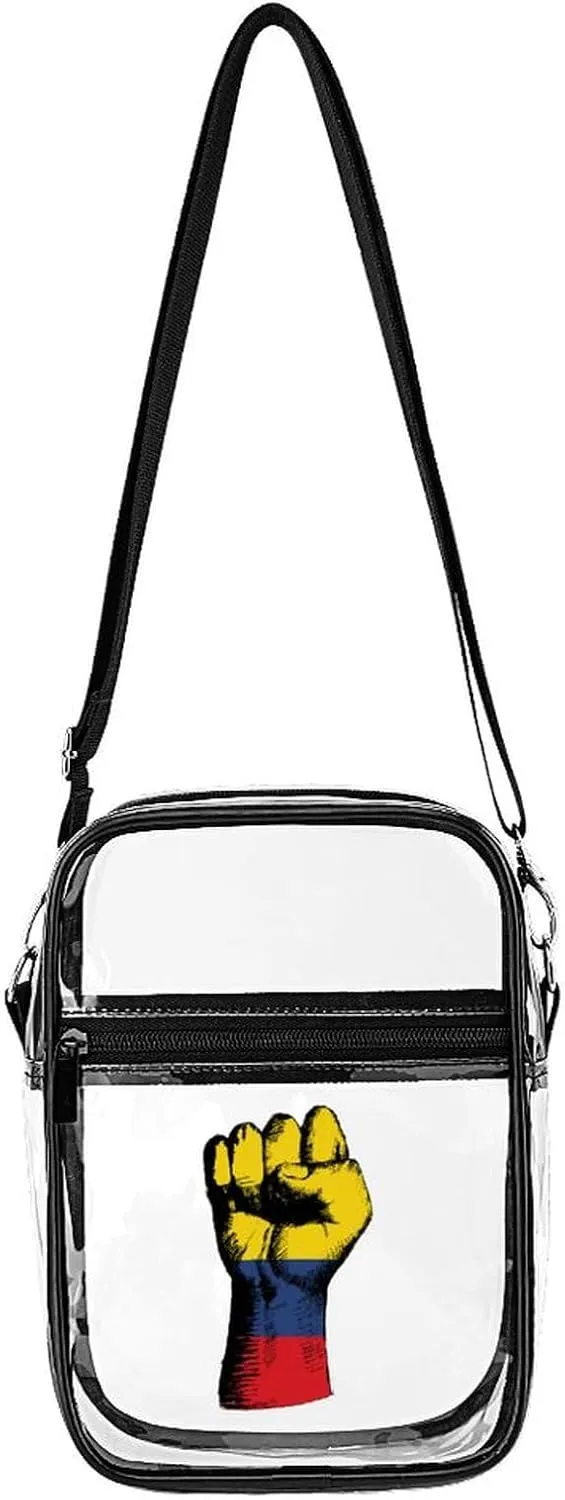 Colombian Flag Nation Spirit Clear Purse Stadium Crossbody Bags with Adjustable and Removable Strap Shoulder Handbags