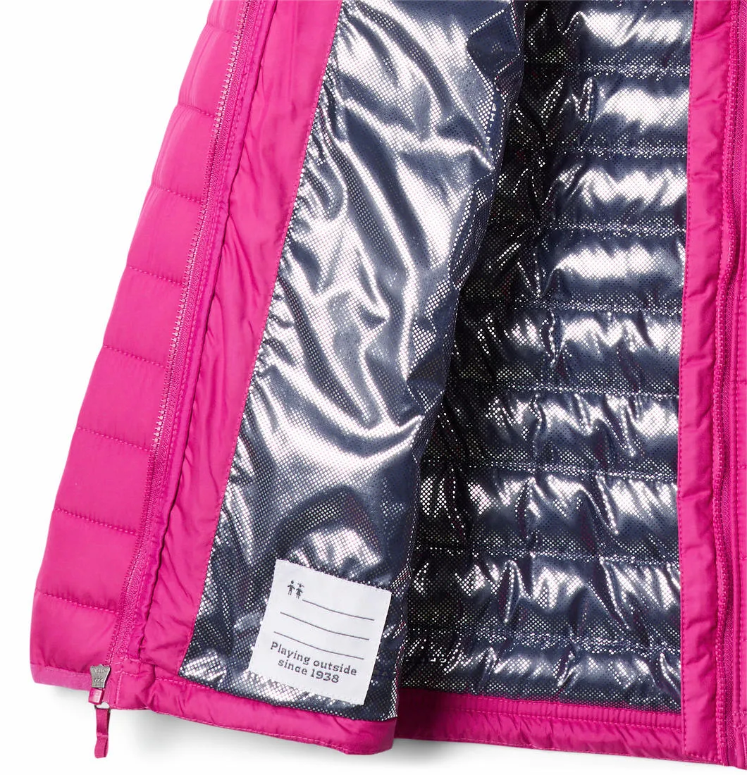 Columbia Kids Girls Pink Powder Lite Hooded Jacket