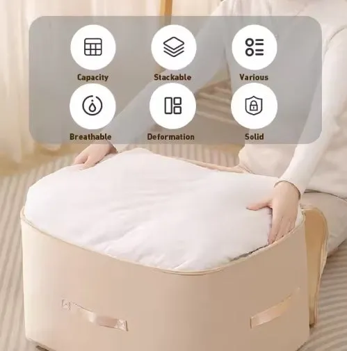 Compression Duvet Storage Bag Large Capacity Closet Cabinet Organizer Foldable Quilt Pillow Blanket Compressed Storage Pouch