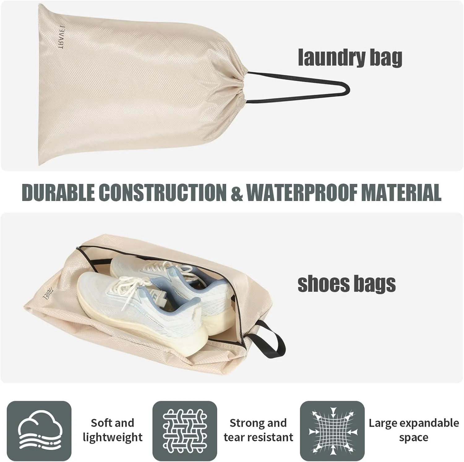 Compression Packing Cubes for Travel 6 Sets, Luggage Space Saving Travel Essentials Accessories for Suitcase Organizer Bags Set, Durable Organizer Bags (cream)