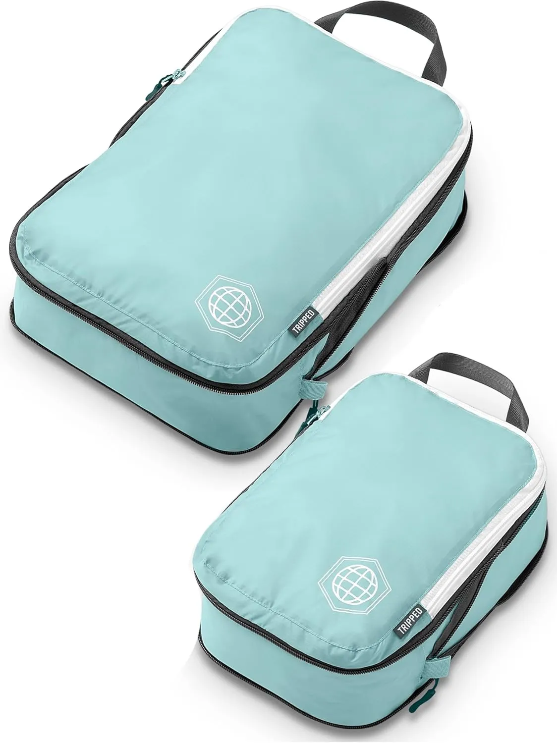 Compression Packing Cubes for Travel - Luggage and Backpack Organizer Packaging Cubes for Clothes by TRIPPED Travel Gear