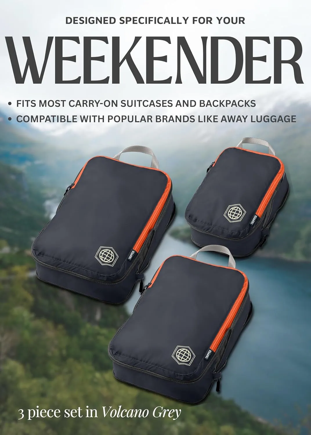 Compression Packing Cubes for Travel - Luggage and Backpack Organizer Packaging Cubes for Clothes by TRIPPED Travel Gear
