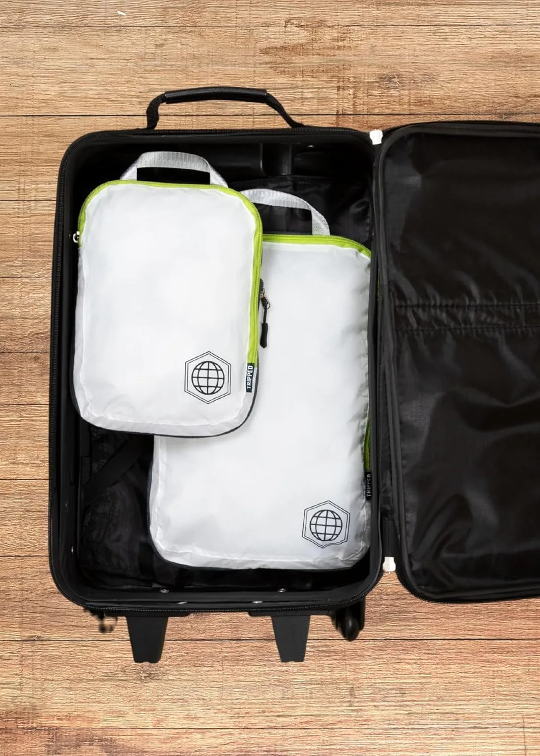 Compression Packing Cubes for Travel - Luggage and Backpack Organizer Packaging Cubes for Clothes by TRIPPED Travel Gear