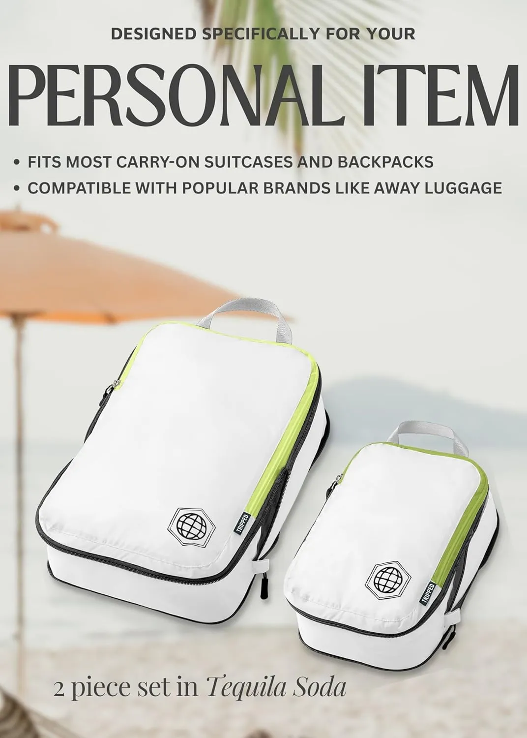 Compression Packing Cubes for Travel - Luggage and Backpack Organizer Packaging Cubes for Clothes by TRIPPED Travel Gear