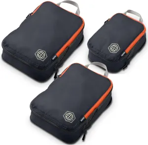 Compression Packing Cubes for Travel - Luggage and Backpack Organizer Packaging Cubes for Clothes by TRIPPED Travel Gear