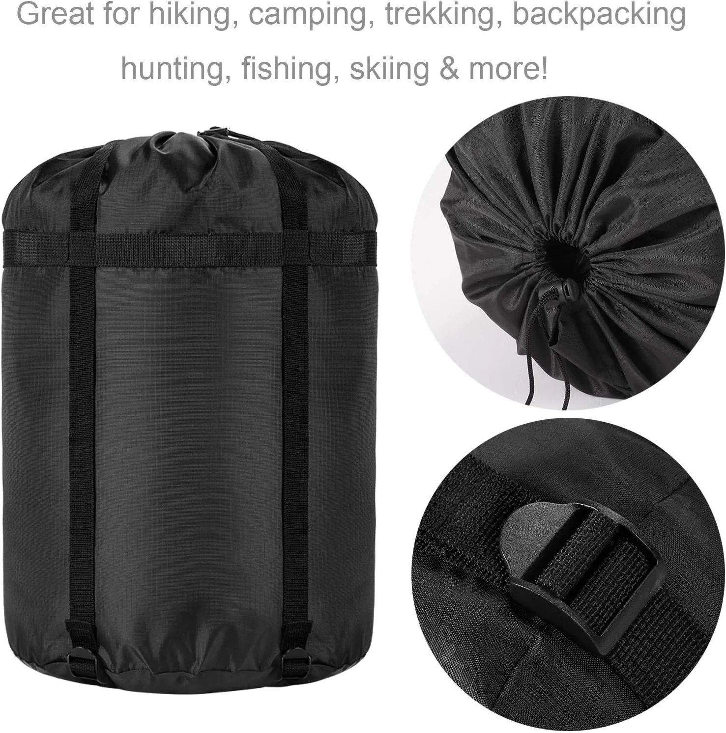 Compression Stuff Sack, 24L/36L/46L Sleeping Bags Storage Stuff Sack Organizer Waterproof Camping Hiking Backpacking Bag for Travel - Great Sleeping Bags Clothes Camping