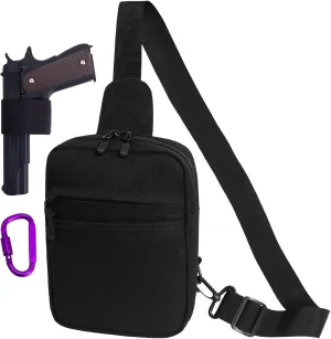 Concealed Carry Sling Gun Bag for Women Waterproof Crossbody Soft Pistol Case EDC Shoulder Pouch of Handgun Chest Pack