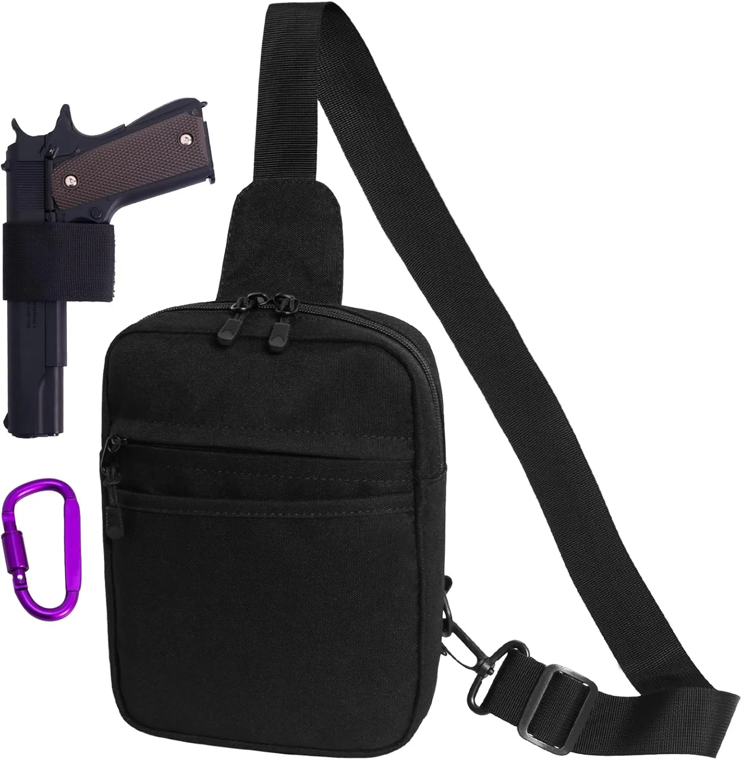 Concealed Carry Sling Gun Bag for Women Waterproof Crossbody Soft Pistol Case EDC Shoulder Pouch of Handgun Chest Pack