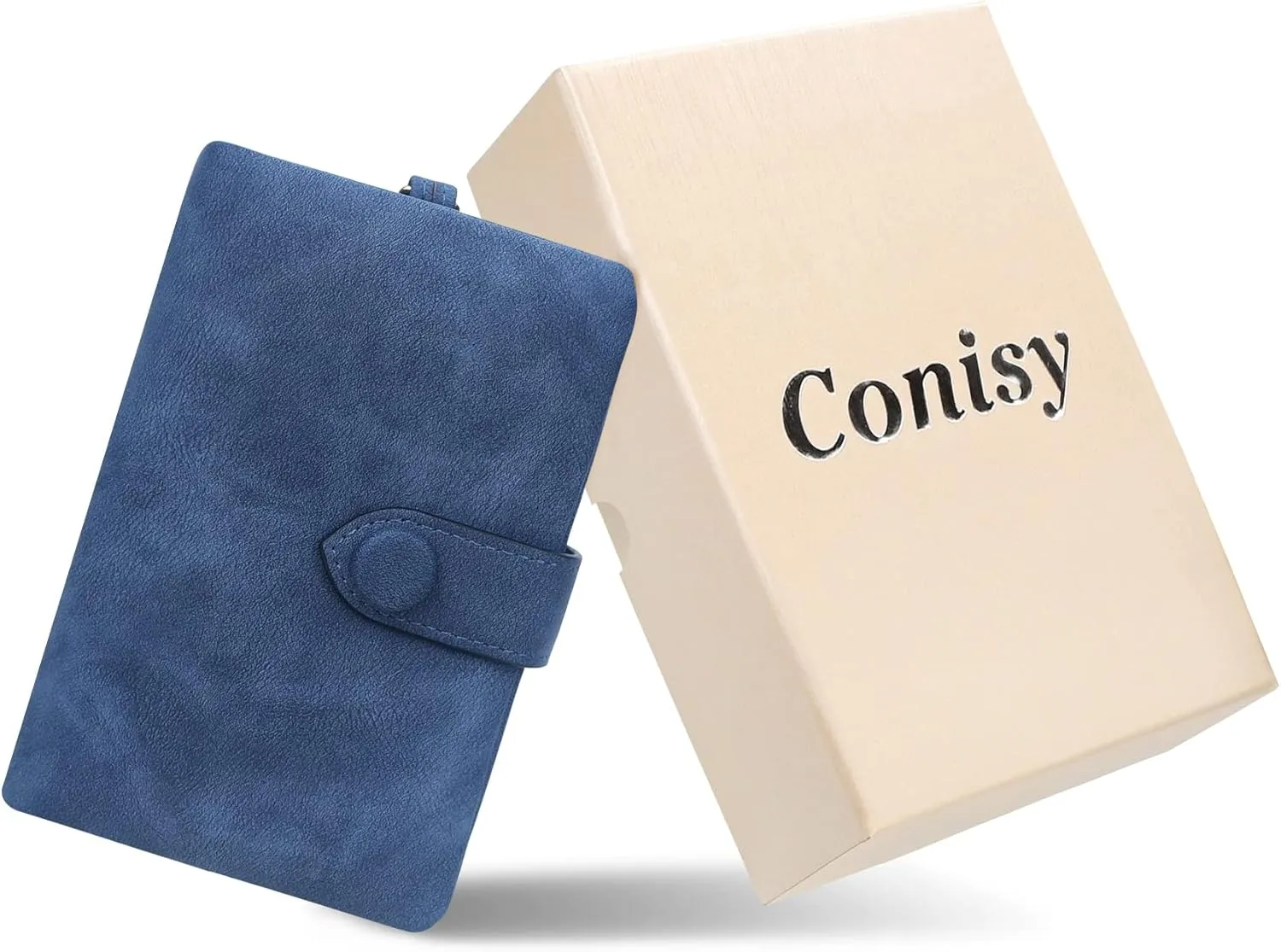CONISY Small Wristlet Wallets for Women, Leather Bifold RFID Wallet with ID Window Zipper Coin Purse