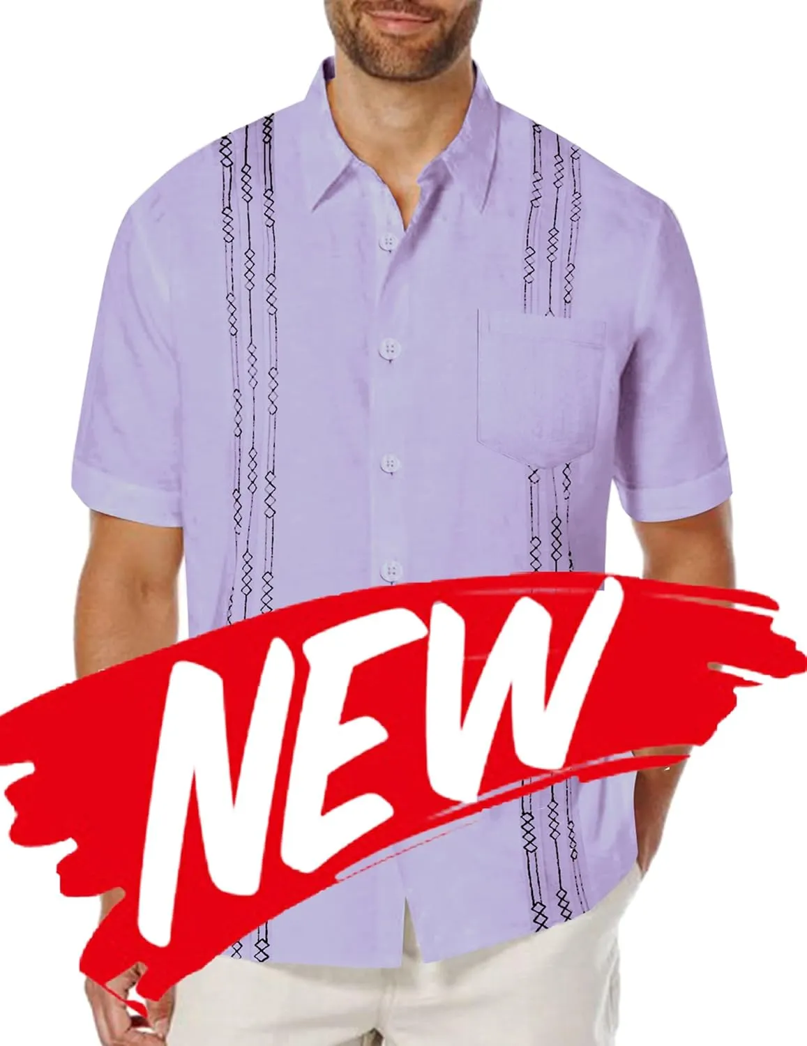 COOFANDY Mens Cuban Guayabera Shirt Short Sleeve Linen Button Down Shirts Casual Summer Beach Tops