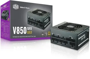 Cooler Master V850 SFX Gold Full Modular, 850W, 80  Gold Efficiency, ATX Bracket Included, Quiet FDB Fan, SFX Form Factor, 10 Year Warranty