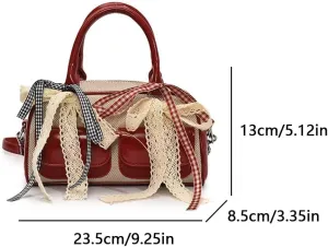 Coquette Bow Purse Cute Crossbody Bags for Women Y2k Purse Fashion Shoulder Handbag Top Handle Satchel Tote Bag