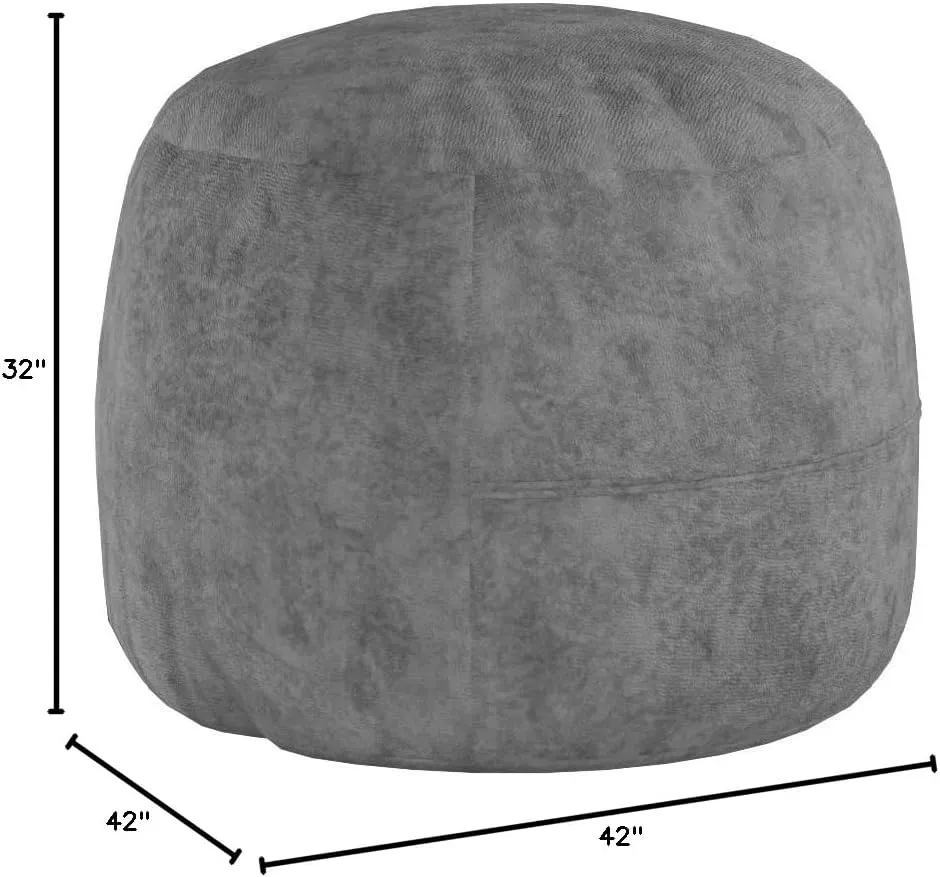 CordaRoy's Faux Fur Bean Bag-Convertible Bean Bag Chair & Bed-Machine-Washable Faux Fur Fabric Cover for Basement, Living Room, Game Room, Dorm & More - Full Size - Grey | Made in The USA