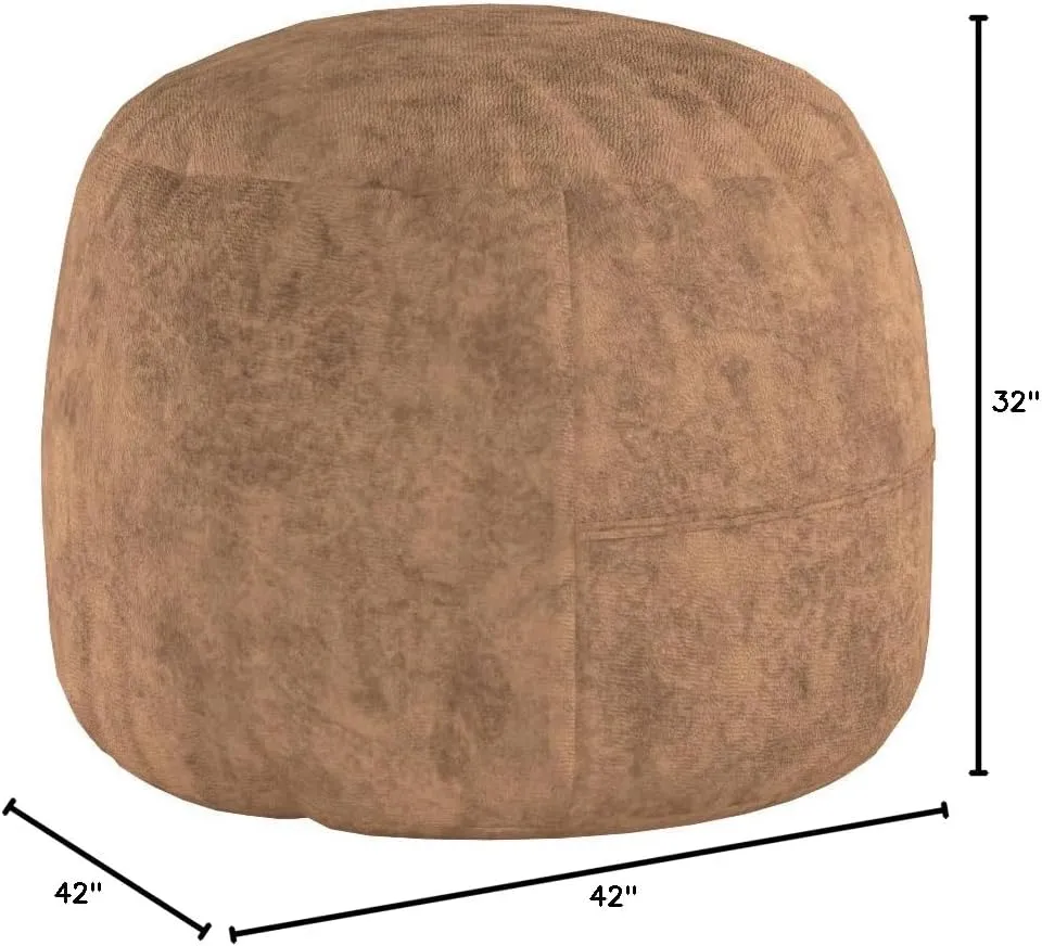 CordaRoy's Faux Fur Bean Bag-Convertible Bean Bag Chair & Bed-Machine-Washable Faux Fur Fabric Cover for Basement, Living Room, Game Room, Dorm & More - Full Size - Tan | Made in The USA