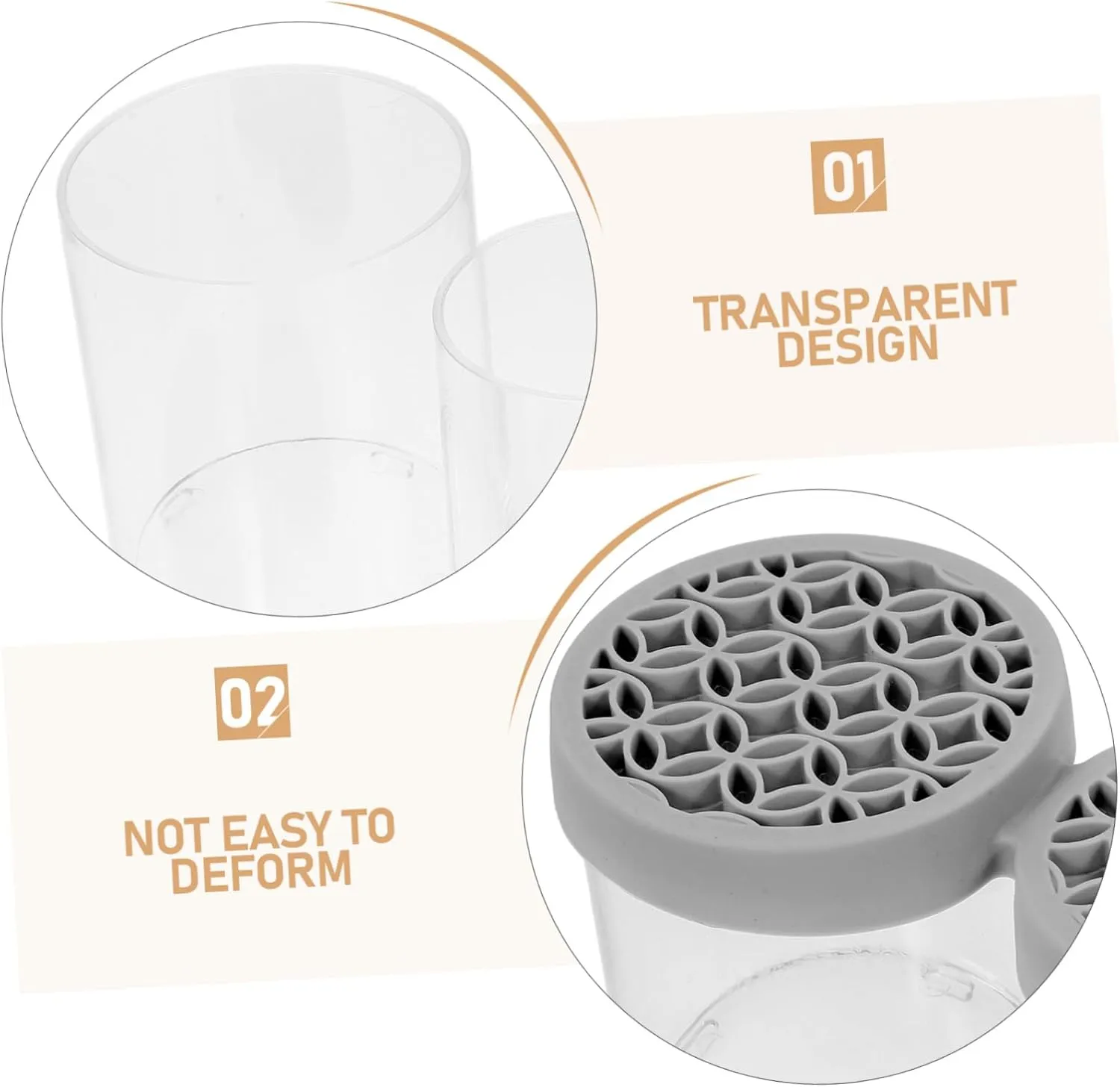 Cosmetic Organizer Lid Makeup Brush Holder Pallet Organizer Countertop Storage