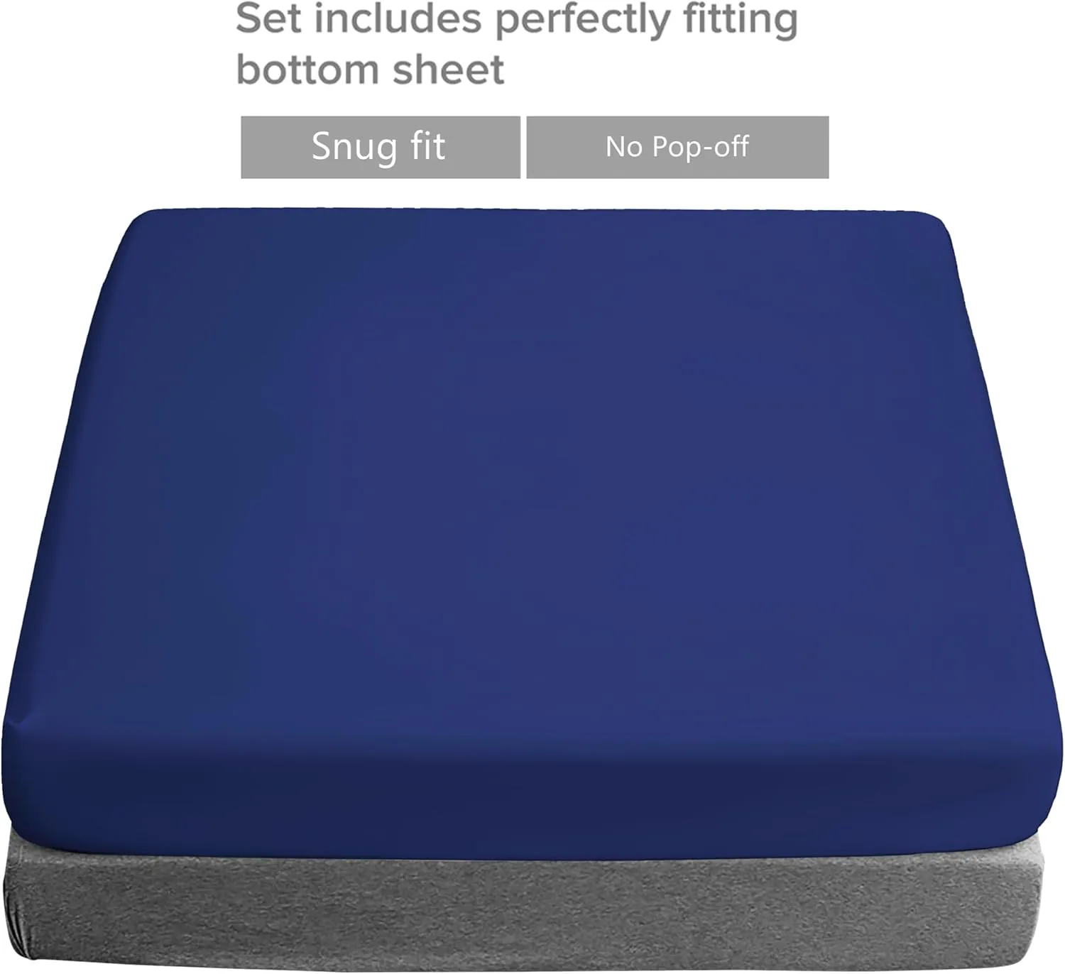 Cotton Rich Fitted Sheet Only, Hotel Quality Breathable Fitted Bed Sheet with Shrinkage & Fade Resistant, Long Lasting Luxury Fitted Sheet Queen Size, Navy Blue